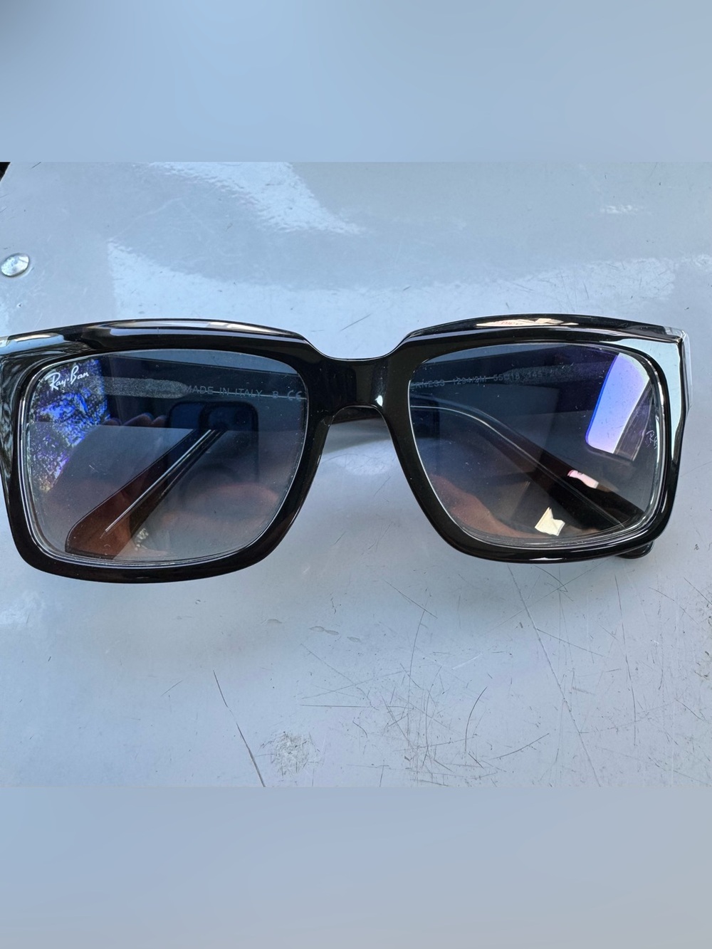 Ray-Ban Black Frame Sunglasses with Gradient Smoke Lenses